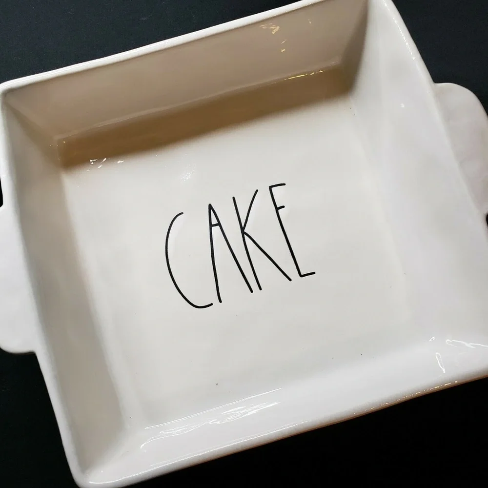 Rae Dunn Square CAKE Dish Baking Pan Farmhouse